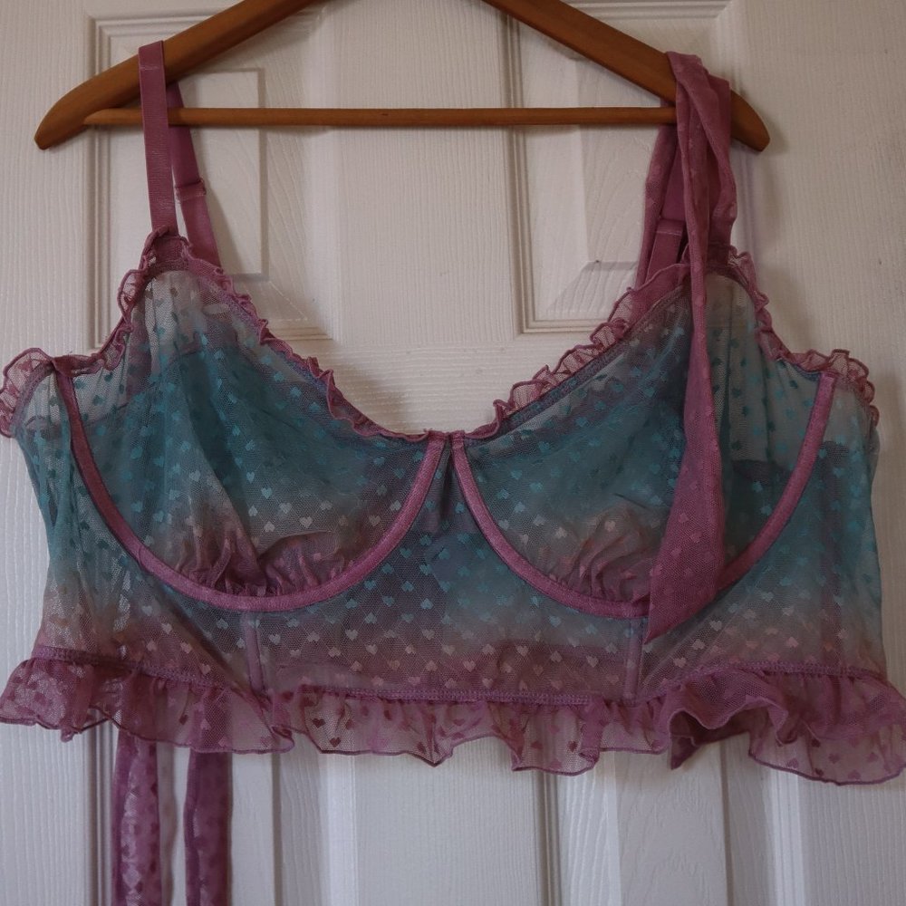 2 for $35 BLACK FRIDAY SALE!! | Torrid Pastel Heart Sheer Bra | EUC